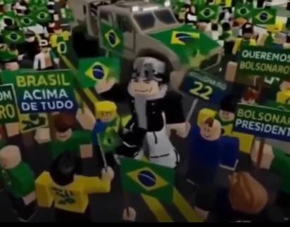 Vídeos de passeatas pró-Flávio Bolsonaro no Roblox repercutem nas redes sociais
