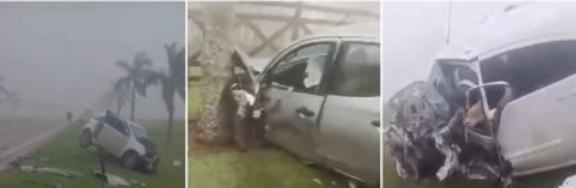 Colisão frontal entre Hilux e Agile deixa um morto na MT-251; VEJA VÍDEO