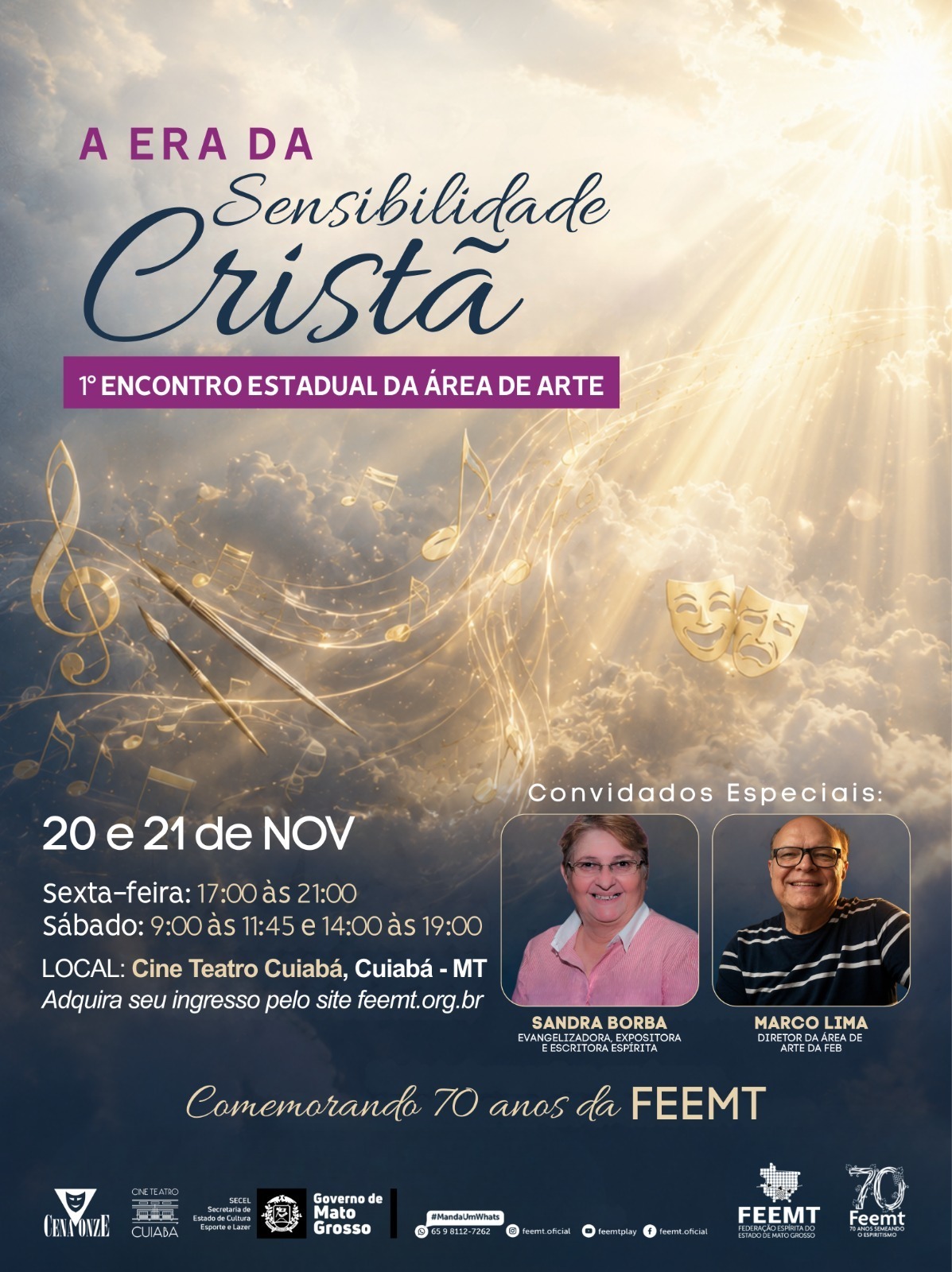 Federação Espírita de Mato Grosso celebra 70 anos com encontro que une arte, fé e sensibilidade em Cuiabá