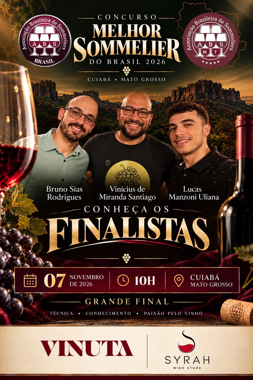 Cuiabá recebe final do Melhor Sommelier do Brasil; vencedor disputará mundial